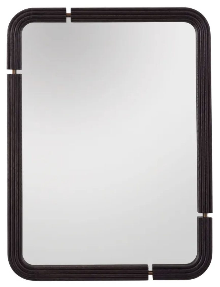 Arteriors Oak & Brass Mirror — Foyer, 251 Oak Ridge Ave