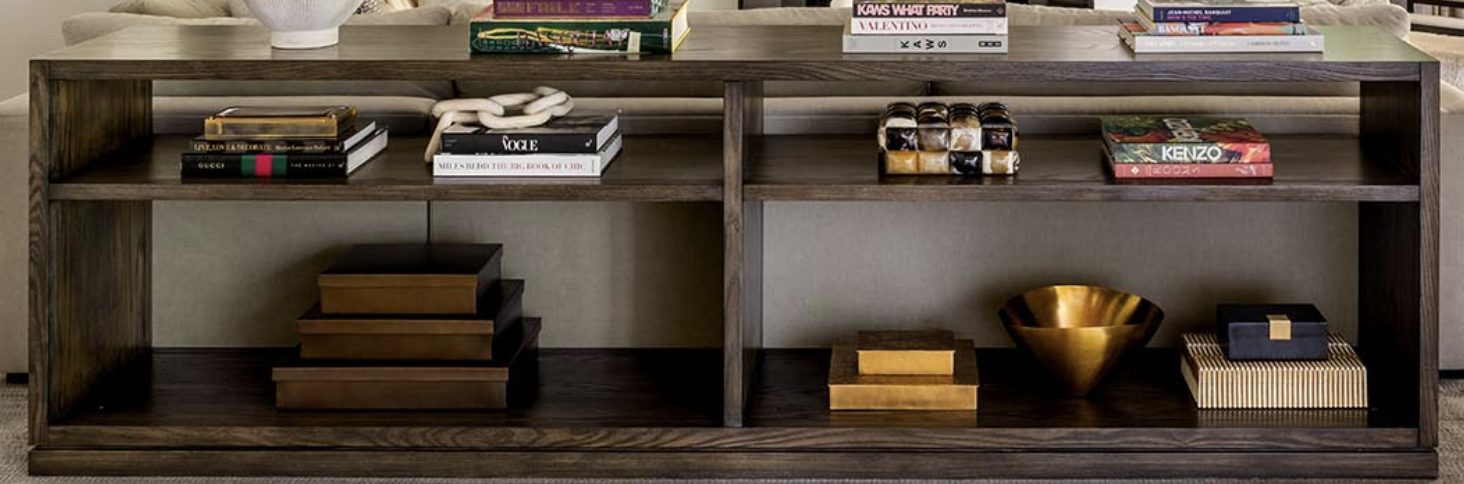 Custom Old Biscayne Oak Console Table — Family Room, 251 Oak Ridge Ave