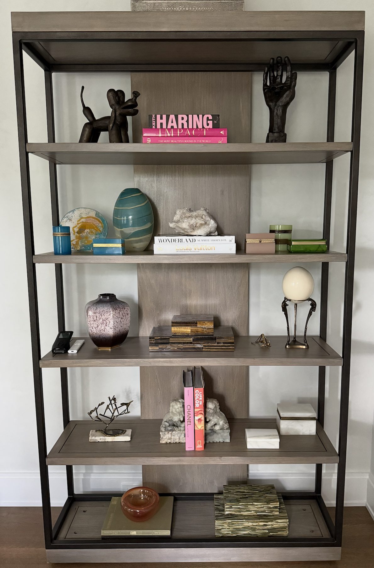 Old Biscayne Custom Oak & Metal Etagere — Living Room, 251 Oak Ridge Ave