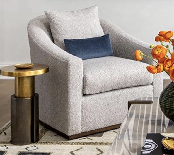 Pair of Rene Cazares Swivel Chairs & Pillows — Living Room, 251 Oak Ridge Ave